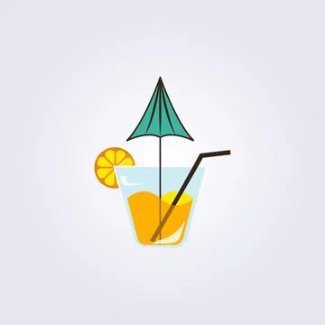 Isolated single 3d cocktail vector illustration logo icon design, template ba Stock Illustration