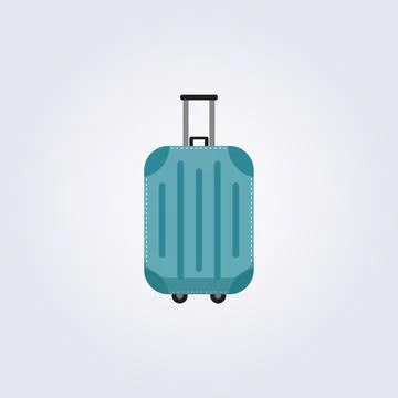Isolated single 3d suitcase vector illustration logo icon design, template ba Stock Illustration