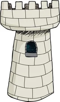 Isolated single castle tower Stock Illustration