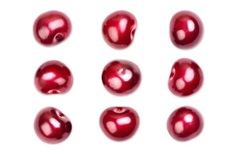 Isolated single cherry berries without sprig and leaf Stock Photos