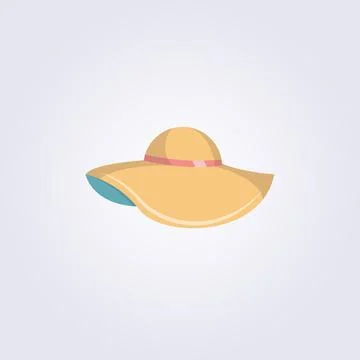 Isolated single hat vector illustration 3d beach hat, flat design Stock Illustration