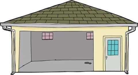 Isolated Single Open Garage Ilustración de archivo