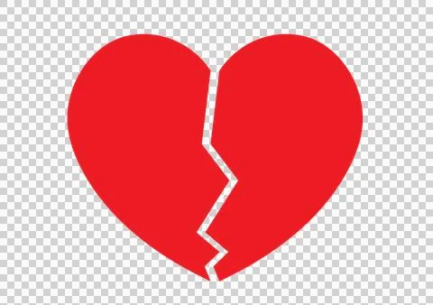 Isolated single red broken heart Stock Illustration