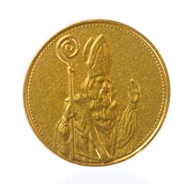 Isolated sinterklaas coin Stock Photos