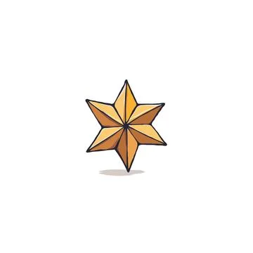 Isolated six pointed radiant star illustration offering celestial elegance .. Stock Illustration