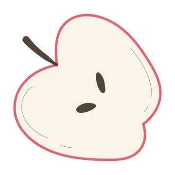 Isolated sketch of an apple slice Flat design Vector Illustrazione stock