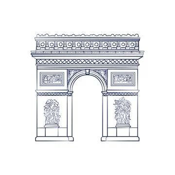 Isolated sketch of arch of triumph Vector Stock Illustration