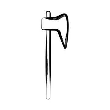 Isolated sketch of a axe Illustrazione stock