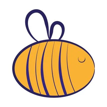 Isolated sketch of a bee icon Vector Stock Illustration