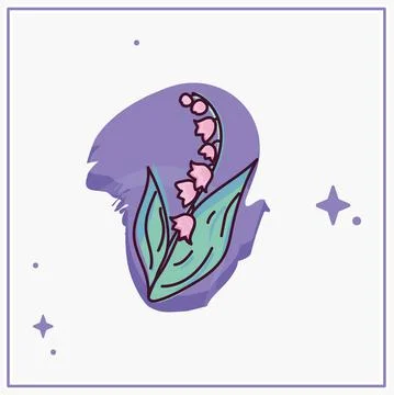 Isolated sketch of a colored flower Stock Illustration
