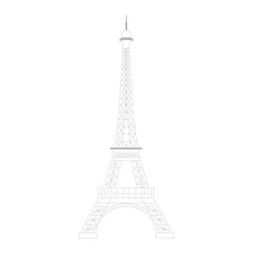 Isolated sketch of Eiffel tower landmark Vector 스톡 일러스트