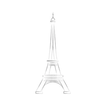 Isolated sketch of Eiffel tower landmark Vector イラスト素材