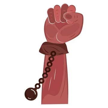 Isolated sketch of a hand protesting with handcuffs Vector Stock Illustration