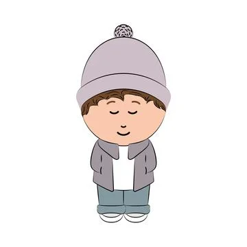 Isolated sketch of a happy boy Vector Stock Illustration