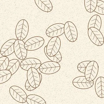 Isolated sketch leaves pattern on transparent background イラスト素材