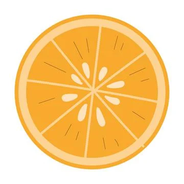 Isolated sketch of an orange slice icon Flat design Vector Stock Illustration