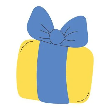 Isolated sketch of a present Flat design Vector 스톡 일러스트
