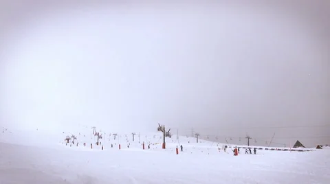 An isolated skier passing in front of the camera in slow motion Stock Footage 58952989