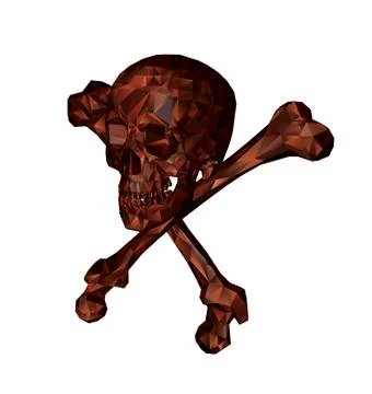 Isolated Skull with bones on a white background. Print, clothes, triangle Ilustração Stock