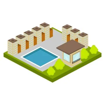 Isolated skyline of a 3d city Ilustração Stock