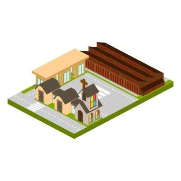 Isolated skyline of a 3d city Ilustração Stock