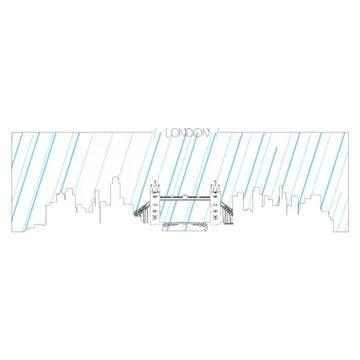 Isolated skyline of L Stock Illustration