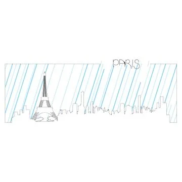 Isolated skyline of Paris Stock Illustration