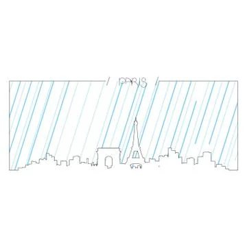 Isolated skyline of Paris Stock Illustration