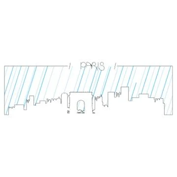 Isolated skyline of Paris 스톡 일러스트