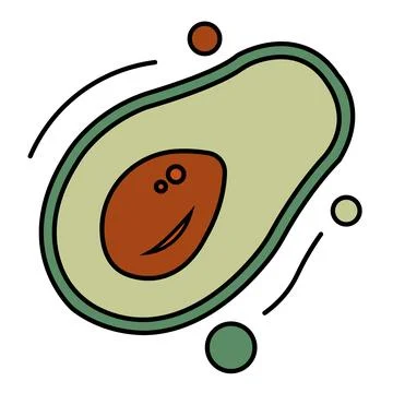 Isolated slice of an avocado icon Vector 스톡 일러스트