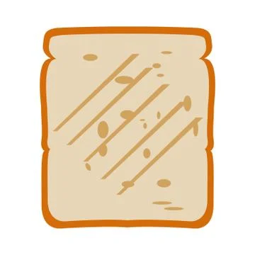 Isolated slice of bread Stock Illustration
