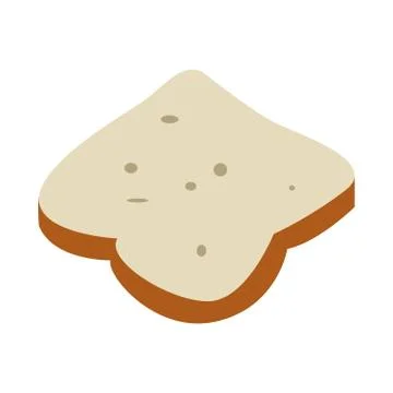 Isolated slice of bread Illustrazione stock