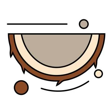 Isolated slice of a coconut icon Vector Illustrazione stock