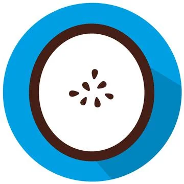 Isolated slice of a coconut icon Vector Stockillustratie