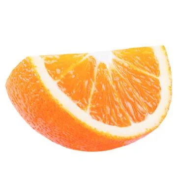 Isolated slice of orange on white background Stock Photos