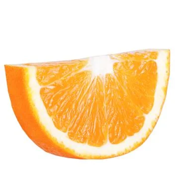 Isolated slice orange on white background Stock Photos