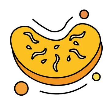 Isolated slice of a tangerine icon Vector Stock Illustration