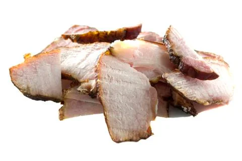 Isolated sliced ham Stock Photos