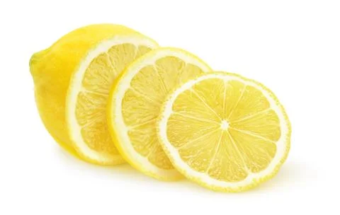 Isolated sliced lemon Stock Photos