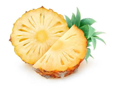 Isolated slices of pineapple Stock Photos