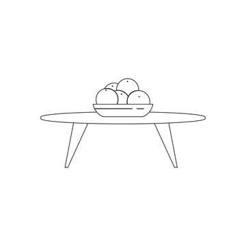 Isolated small table draw Illustrazione stock