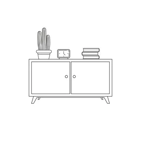 Isolated small table draw Illustrazione stock