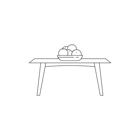 Isolated small table draw Illustrazione stock