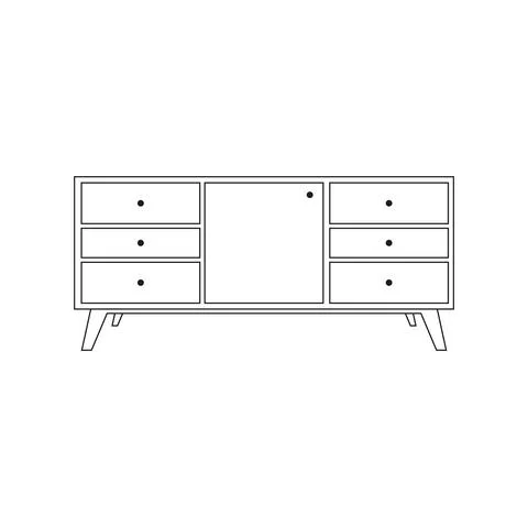 Isolated small table draw Illustrazione stock