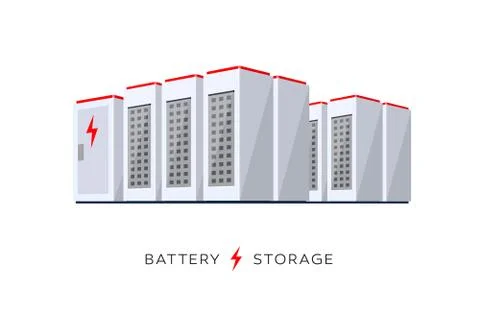 Isolated Smart Battery Cloud Energy Storage System Stock Illustration