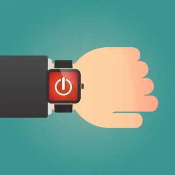 Isolated smart watch icon with an off button Stock Illustration