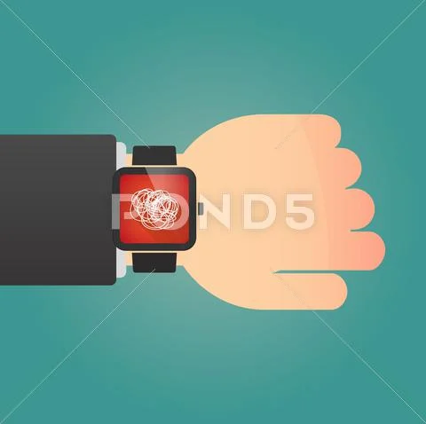 Hand drawn fitness smart watch element. Doodle sketch style. Gadget element  drawn by digital brush-pen. Illustration for icon, sticker design Stock  Vector Image & Art - Alamy