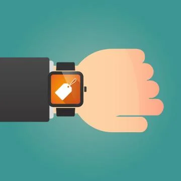 Isolated smart watch icon with a label Illustrazione stock