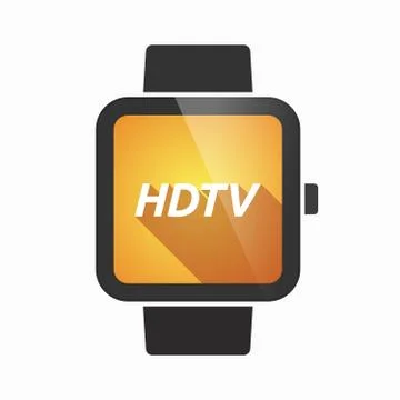 Isolated smart watch with    the text HDTV Stock Illustration