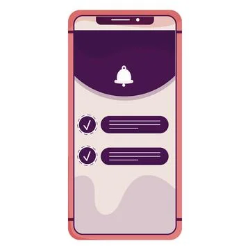 Isolated smartphone with notification app Vector Stock Illustration
